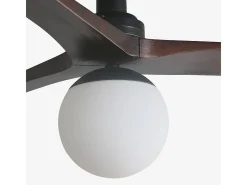 Ventilador de techo Faro Barcelona - Klim S Negro/Nogal Oscuro - Motor CC silencioso, luz LED regulable, control remoto