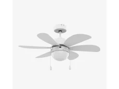 Ventilador de techo Geneva 6030W Universal Blue 50W 6 aspas reversibles blanco/natural Ø76 cm