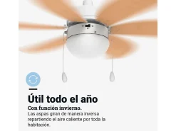Ventilador de techo Geneva 6030W Universal Blue 50W 6 aspas reversibles blanco/natural Ø76 cm