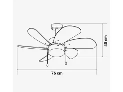Ventilador de techo Geneva 6030W Universal Blue 50W 6 aspas reversibles blanco/natural Ø76 cm