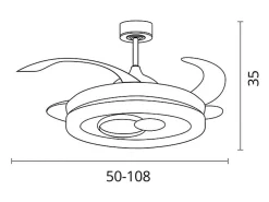 Ventilador de techo Hersa Bel Air 116W 4 aspas retráctiles mando a distancia blanco Ø108 cm