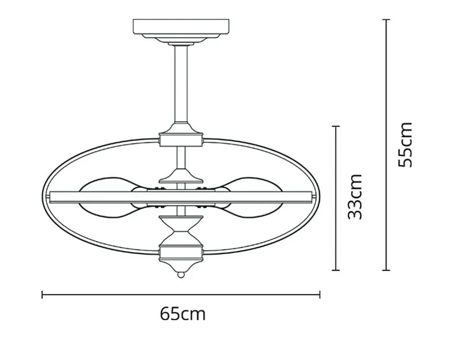 Ventilador de techo Imbat Lumit 152W 3 aspas mando a distancia marrón Ø65 cm
