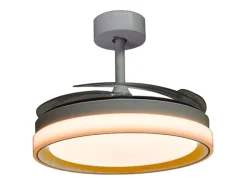 Ventilador de techo Kigali Mini Bel Air 48W 4 aspas retráctiles blanco/oro Ø91 cm