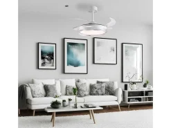 Ventilador de techo Ondas Bel Air 72W 4 aspas retráctiles con luz LED blanco Ø108 cm