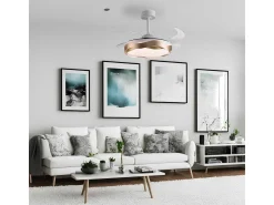 Ventilador de techo Ondas Bel Air 72W 4 aspas retráctiles con luz LED oro Ø108 cm