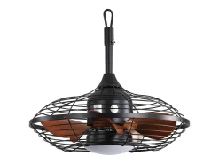 Ventilador de techo para exterior con LED, 20 pulgadas, motor de CC, 5 aspas de ABS, color negro, montaje colgante (50,8 x 50,8 x 47,5 cm)