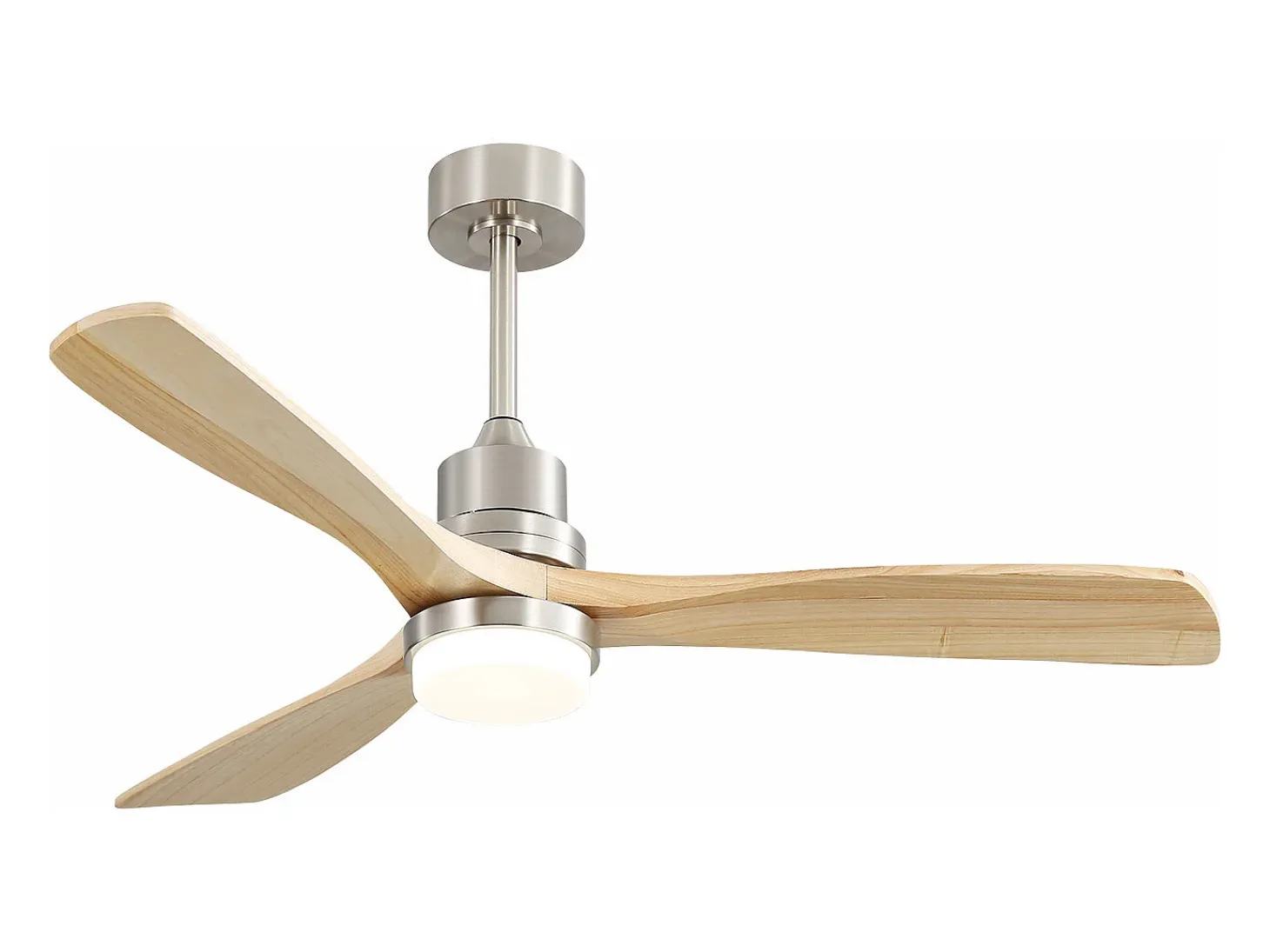 Ventilador de techo para sala de estar - con luz LED regulable y control remoto de 6 velocidades - 3 aspas de madera