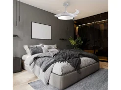 Ventilador de techo Riga Bel Air 72W 4 aspas retráctiles con luz LED blanco/negro Ø108 cm