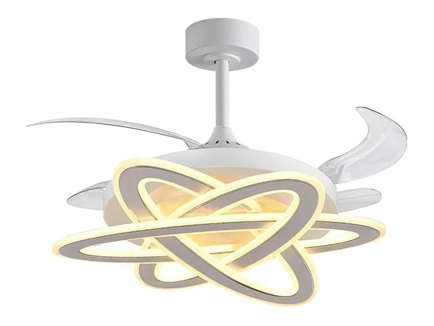 Ventilador de techo Saturno Bel Air 200W 4 aspas retráctiles con luz LED blanco Ø108 cm