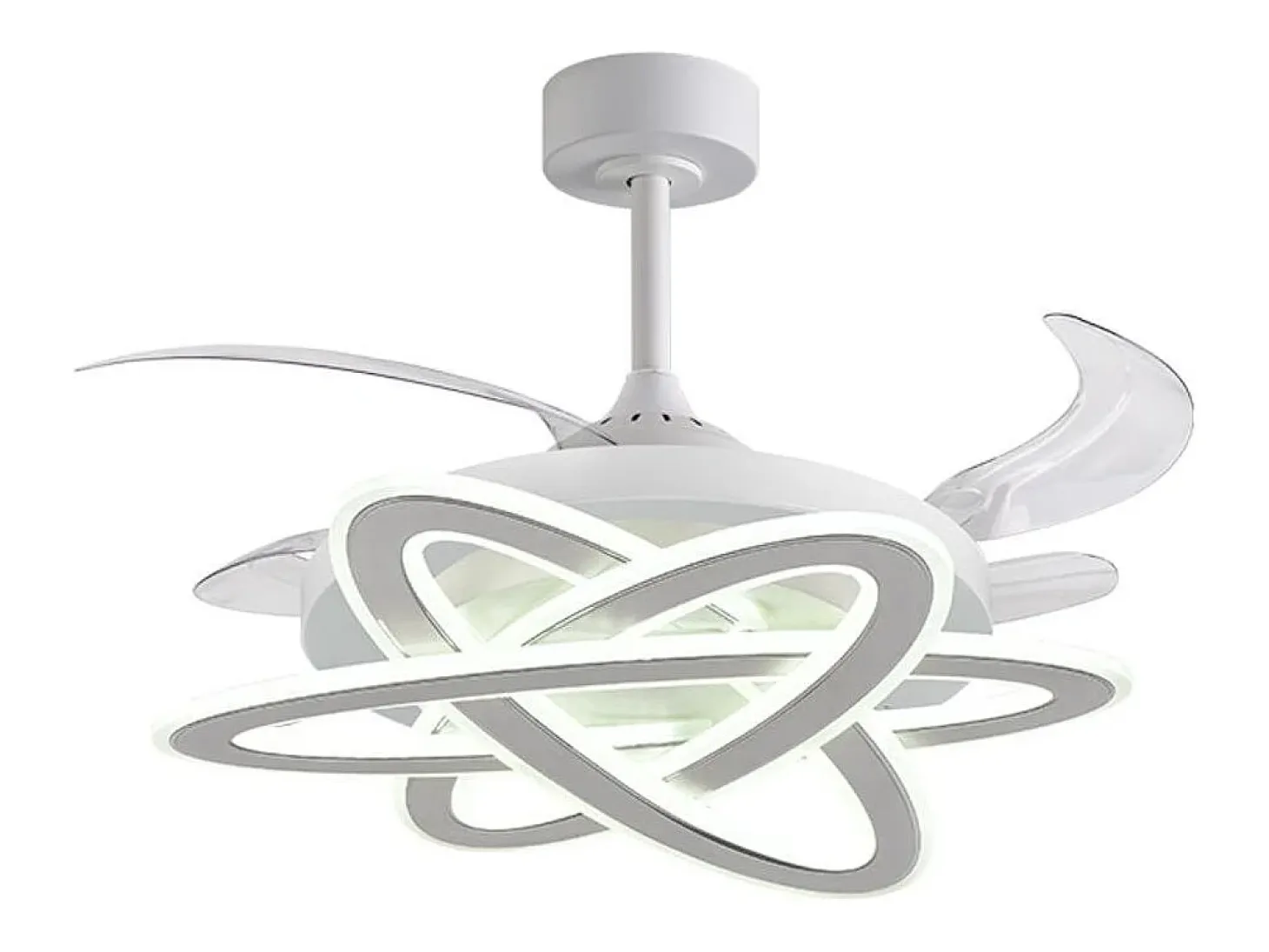 Ventilador de techo Saturno Bel Air 200W 4 aspas retráctiles con luz LED blanco Ø108 cm