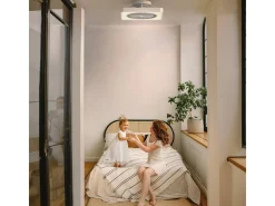 Ventilador de techo Solano 36W aspas ocultas mando a distancia blanco Ø48 cm