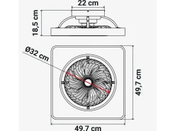 Ventilador de techo Solano 36W aspas ocultas mando a distancia blanco Ø48 cm