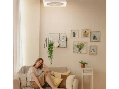 Ventilador de techo Solano 36W aspas ocultas mando a distancia blanco Ø48 cm