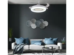 Ventilador de techo Tebe Bel Air 4 aspas retráctiles + mando a distancia blanco Ø108 cm