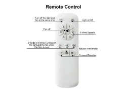 Ventilador de techo tipo jaula - Ventilador de techo empotrado con 7 aspas de ABS y luz - Ajuste de 6 velocidades