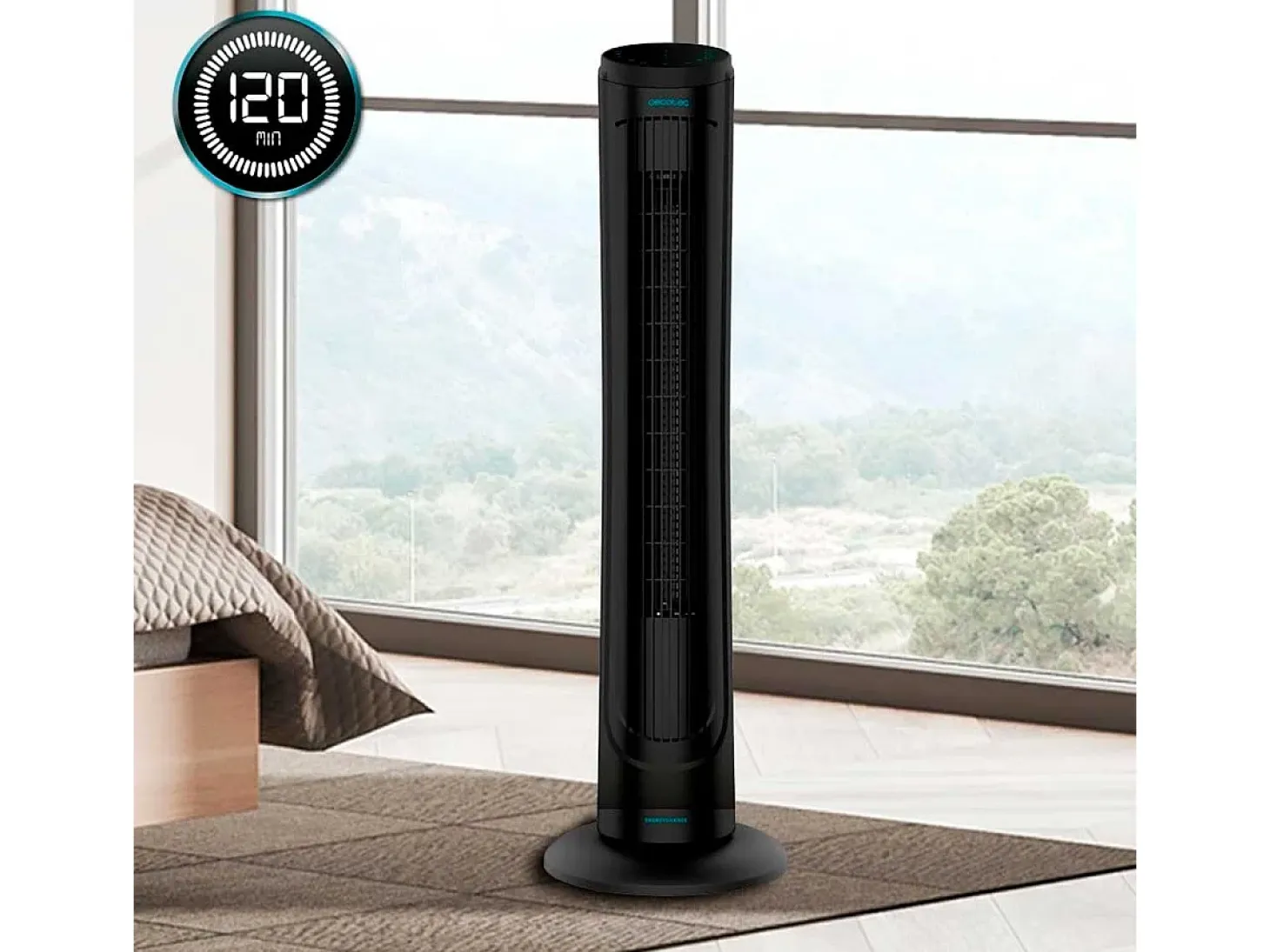 Ventilador de torre Cecotec EnergySilence 9090 Skyline 45W mando a distancia negro
