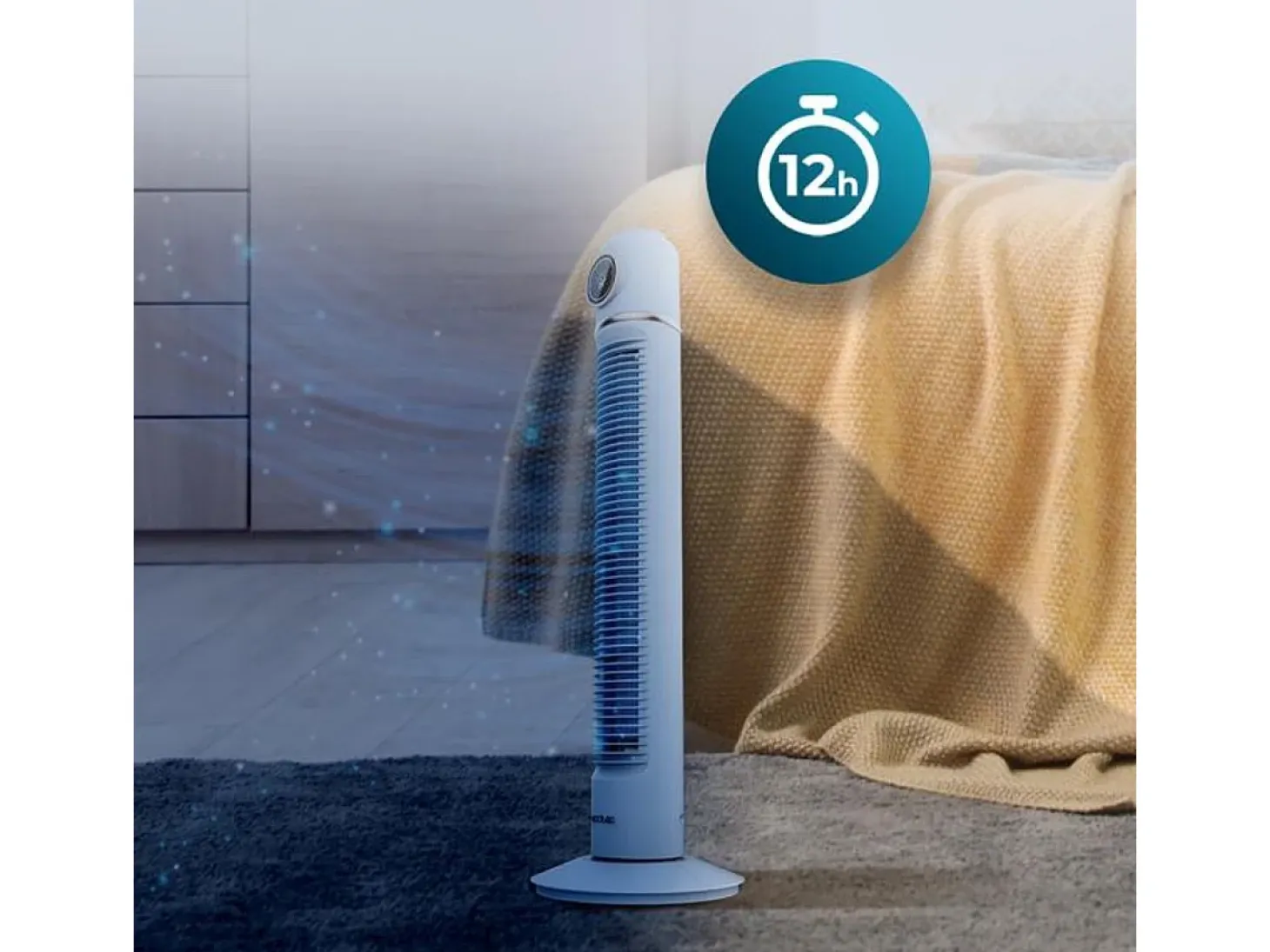 Ventilador de torre Cecotec EnergySilence 1090 Skyline Retro Smart 40W oscilante azul