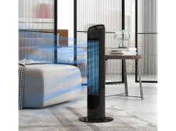 Ventilador de torre Homcom 45W 3 velocidades oscilante negro 75 cm