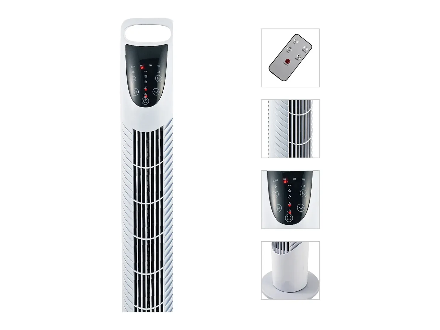 Ventilador de torre Jose Homcom 40W oscilante + 3 velocidades + control remoto blanco 78,5 cm