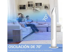 Ventilador de torre Jose Homcom 40W oscilante + 3 velocidades + control remoto blanco 78,5 cm