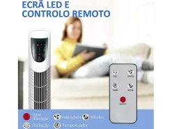 Ventilador de torre Jose Homcom 40W oscilante + 3 velocidades + control remoto blanco 78,5 cm