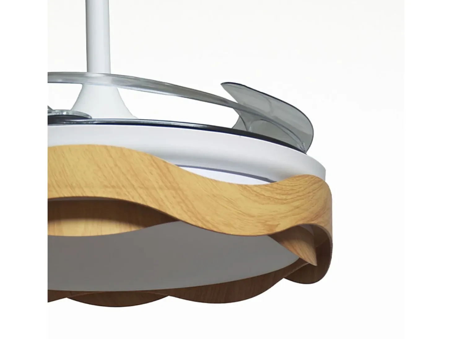 Ventilador Ondas 72W 4 aspas retráctiles blanco/natural Ø108 cm
