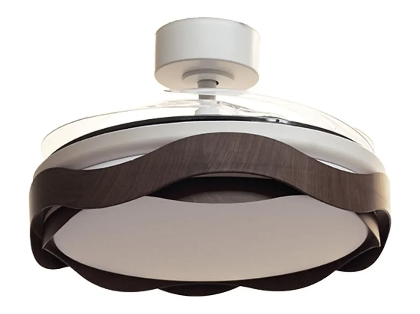 Ventilador Ondas 72W 4 aspas retráctiles blanco/roble Ø108 cm