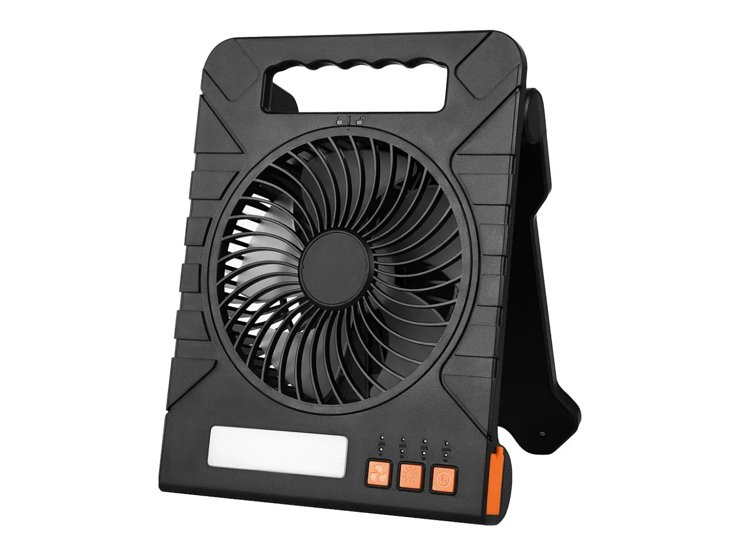 Ventilador Solar SucceBuy Portátil Recargable 10000 mAh con Iluminación LED, Panel Solar Plegable 4 W, 4 Velocidades, Temporizador, Alimentación USB