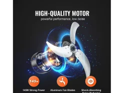 Ventilador SucceBuy de Tambor Industrial de 61 cm con Temporizador Conveniente y 3 Velocidades Ajustables - Perfecto para Grandes Espacios como Almacenes y Garajes