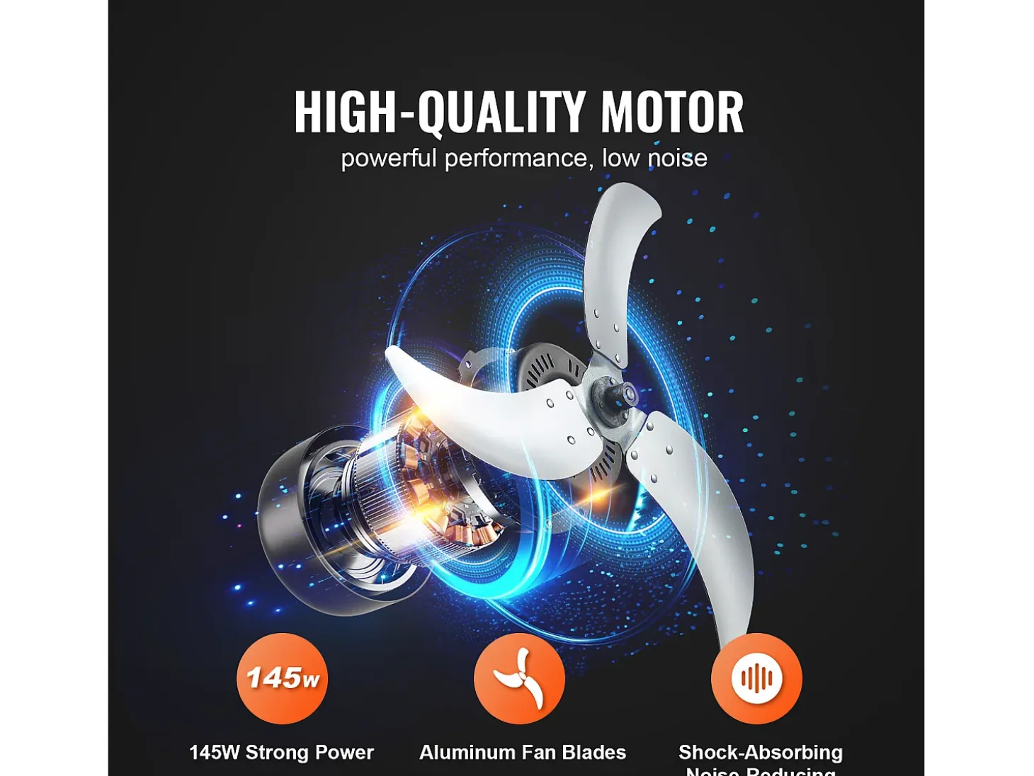 Ventilador SucceBuy de Tambor Industrial de 61 cm con Temporizador Conveniente y 3 Velocidades Ajustables - Perfecto para Grandes Espacios como Almacenes y Garajes