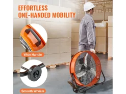 Ventilador SucceBuy de Tambor Industrial de 61 cm con Temporizador Conveniente y 3 Velocidades Ajustables - Perfecto para Grandes Espacios como Almacenes y Garajes