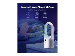 Ventilador SucceBuy Portátil de Escritorio sin Palas 33cm, Ventilador de Mesa Silencioso con 6 Velocidades para Dormitorio y Oficina