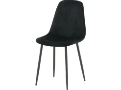 Venture Home Sillas comedor 2 uds Polar terciopelo negro con costuras