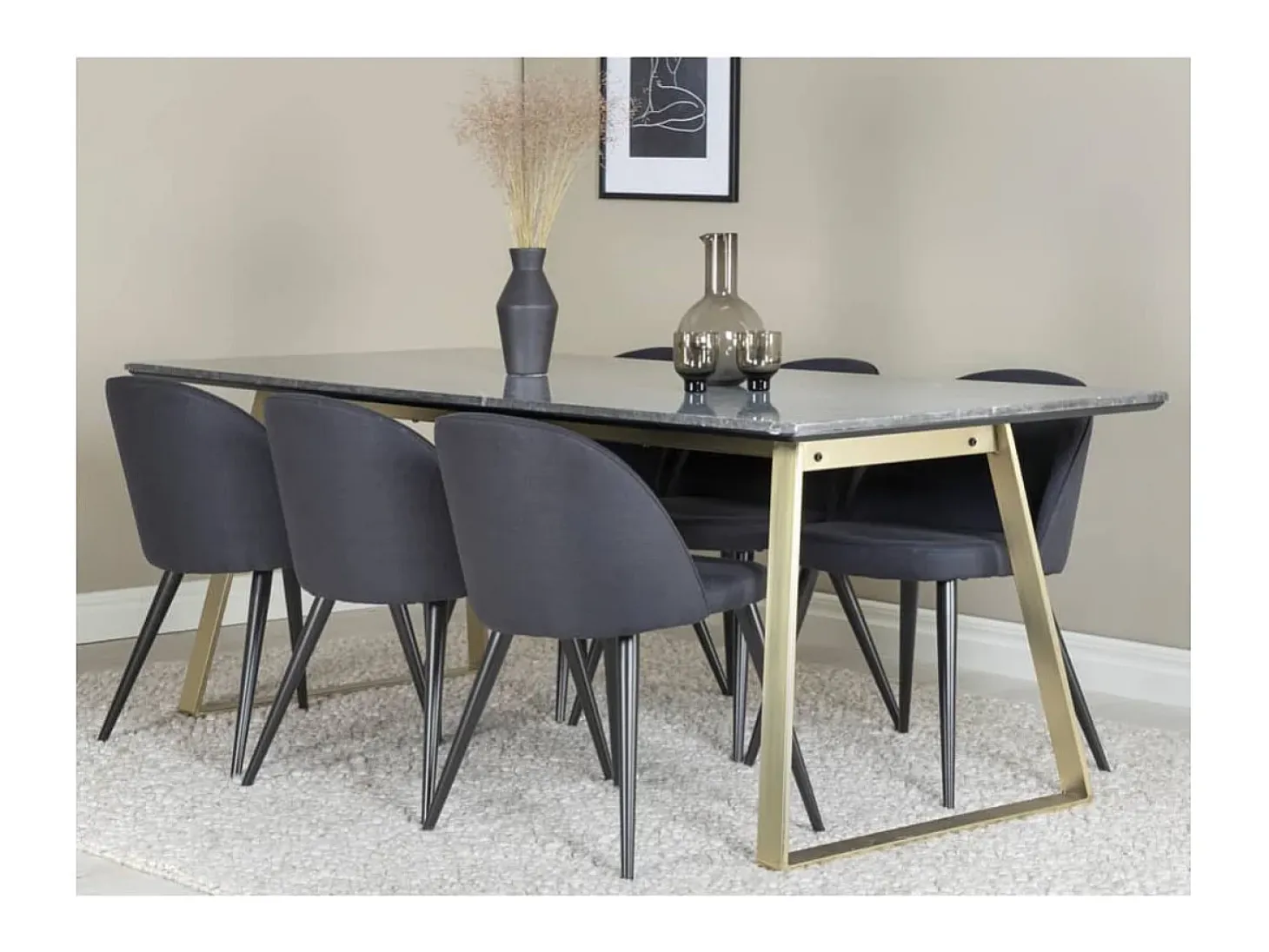 Venture Home Sillas de comedor 2 uds Velvet poliéster negro