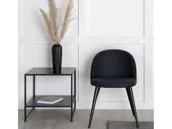 Venture Home Sillas de comedor 2 uds Velvet poliéster negro