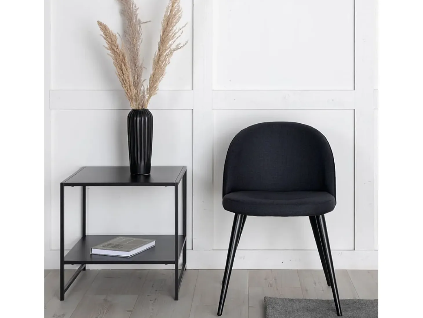 Venture Home Sillas de comedor 2 uds Velvet poliéster negro