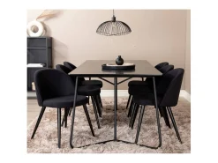 Venture Home Sillas de comedor 2 uds Velvet poliéster negro