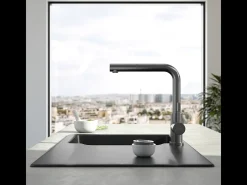 VILLEROY ET BOCH Grifo de cocina para ducha de acero antracita
