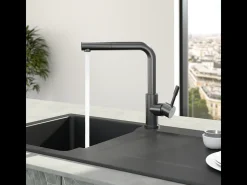 VILLEROY ET BOCH Grifo de cocina para ducha de acero antracita