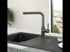 VILLEROY ET BOCH Grifo de cocina para ducha de acero antracita