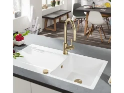 VILLEROY ET BOCH Grifo de cocina paraguas dorado mate