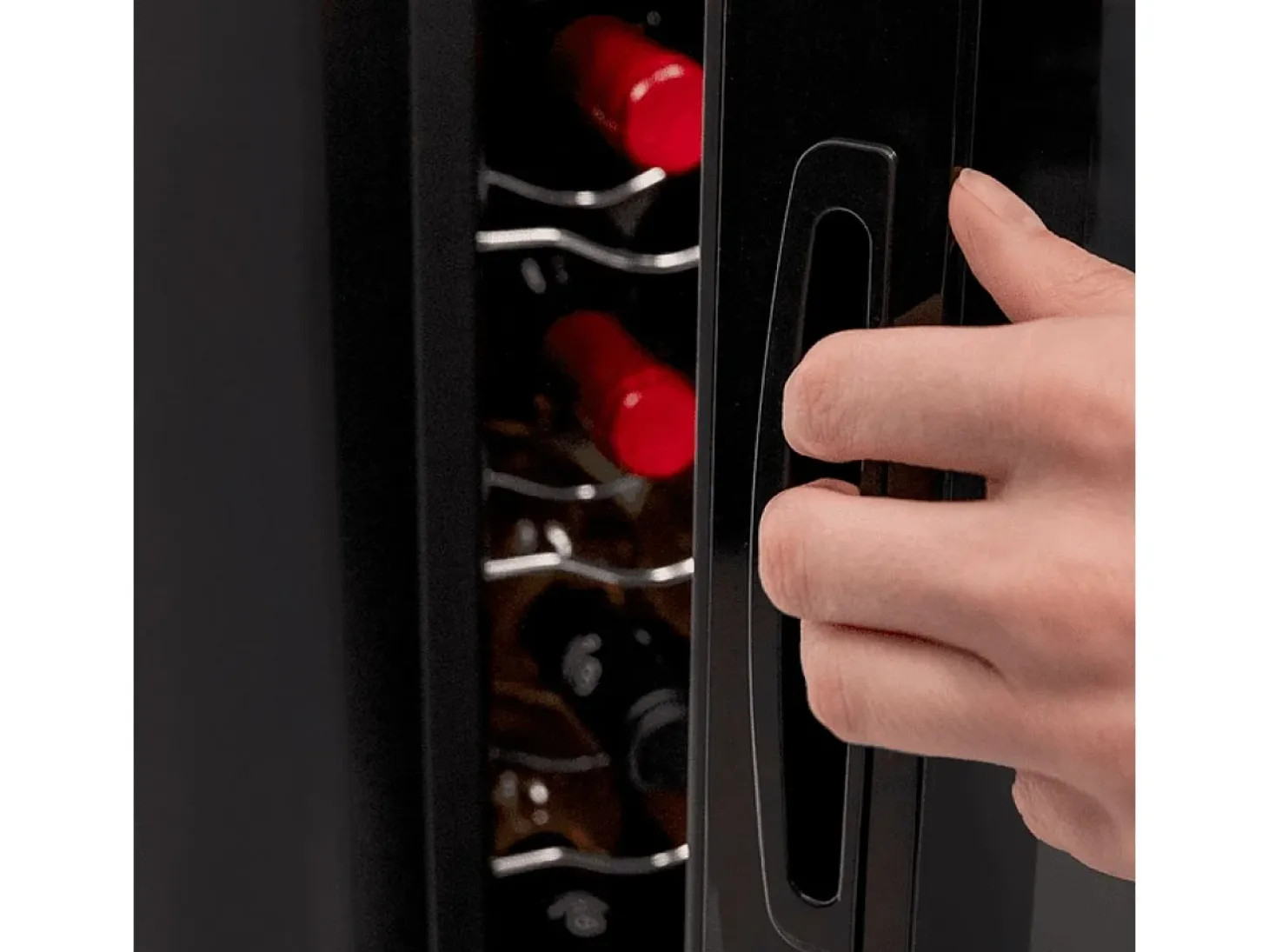 Vinoteca Cecotec Bolero GrandSommelier 1250 CoolCrystal 12 botellas con luz LED E negro 64,5 cm