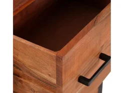 Vitrina 3 piezas Marrón 55 x 30 x 75 cm Madera maciza de Acacia