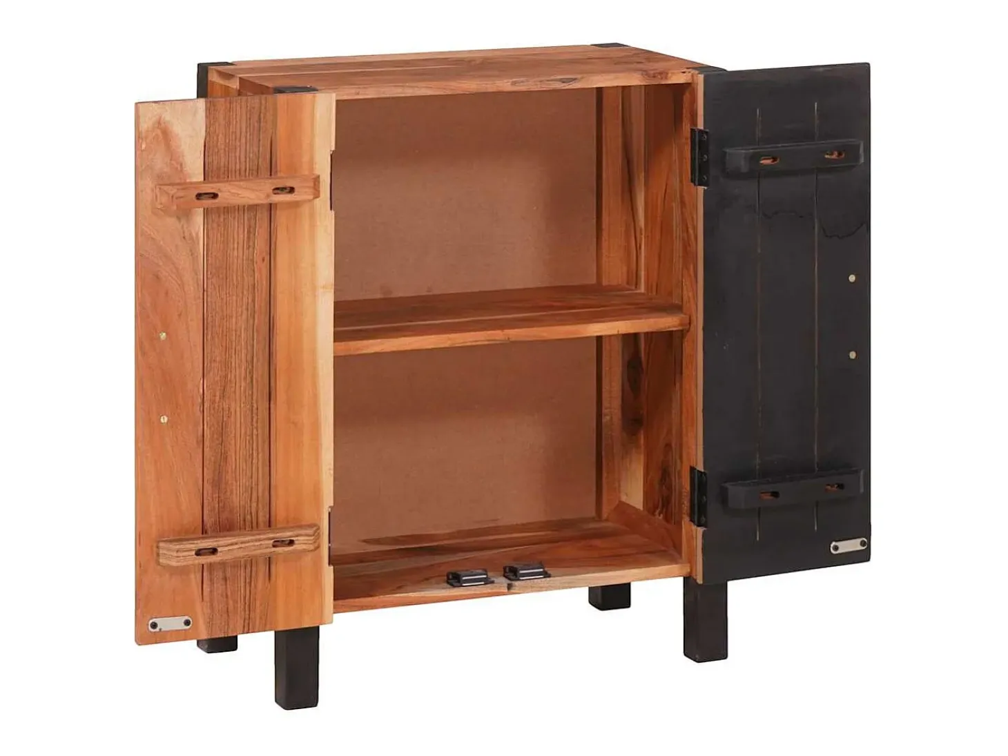 Vitrina 3 piezas Marrón 55 x 30 x 75 cm Madera maciza de Acacia