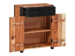 Vitrina 3 piezas Marrón 165 x 30 x 75 cm Madera maciza de Acacia