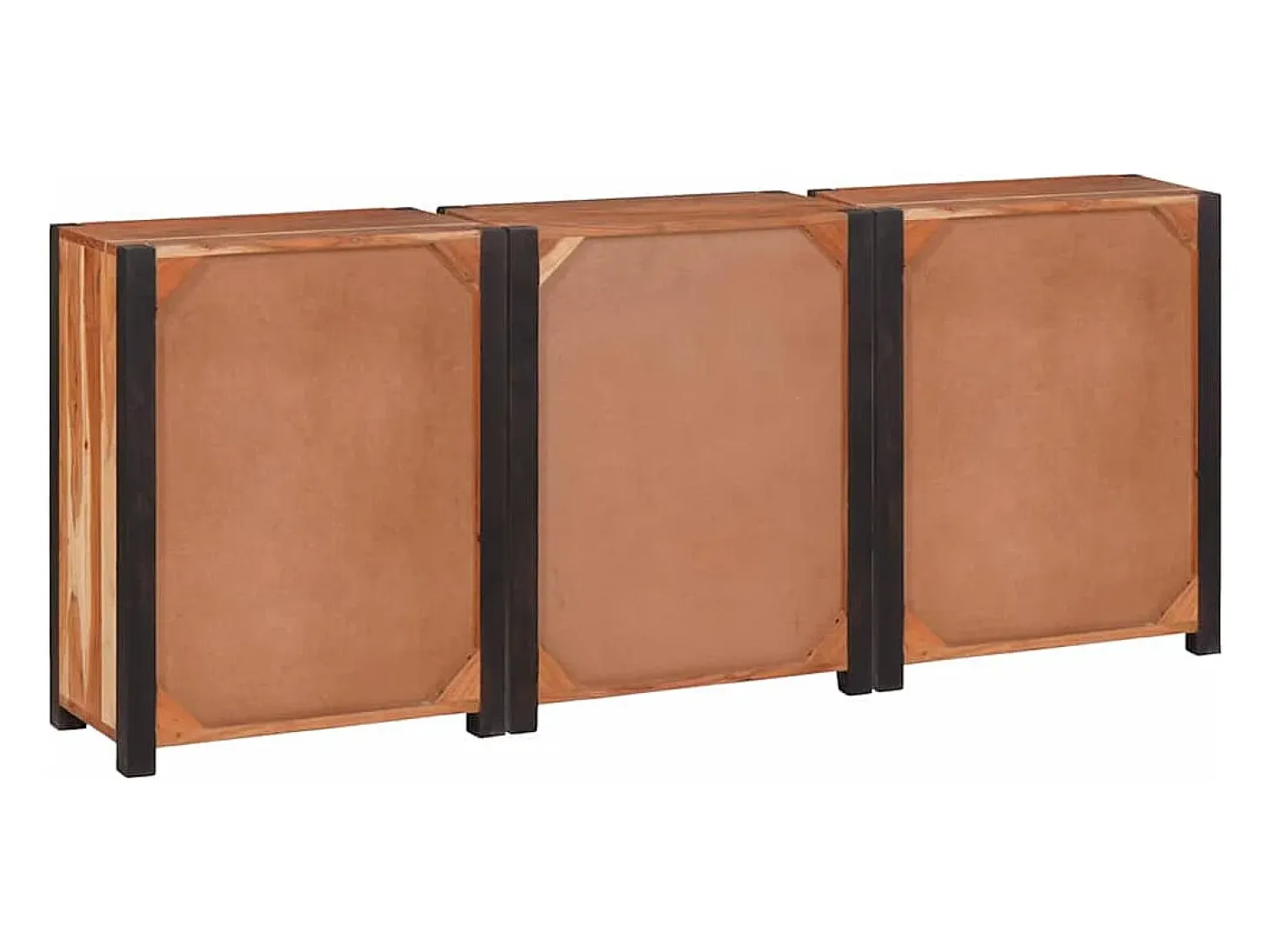 Vitrina 3 piezas Marrón 165 x 30 x 75 cm Madera maciza de Acacia