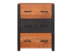 Vitrina 3 piezas Marrón 110 x 30 x 75 cm Madera maciza de Acacia