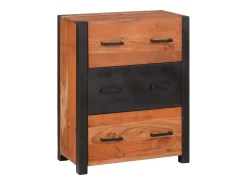 Vitrina 3 piezas Marrón 110 x 30 x 75 cm Madera maciza de Acacia