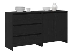 Vitrina 2 piezas Negro 70 x 41 x 75 cm Madera contrachapada
