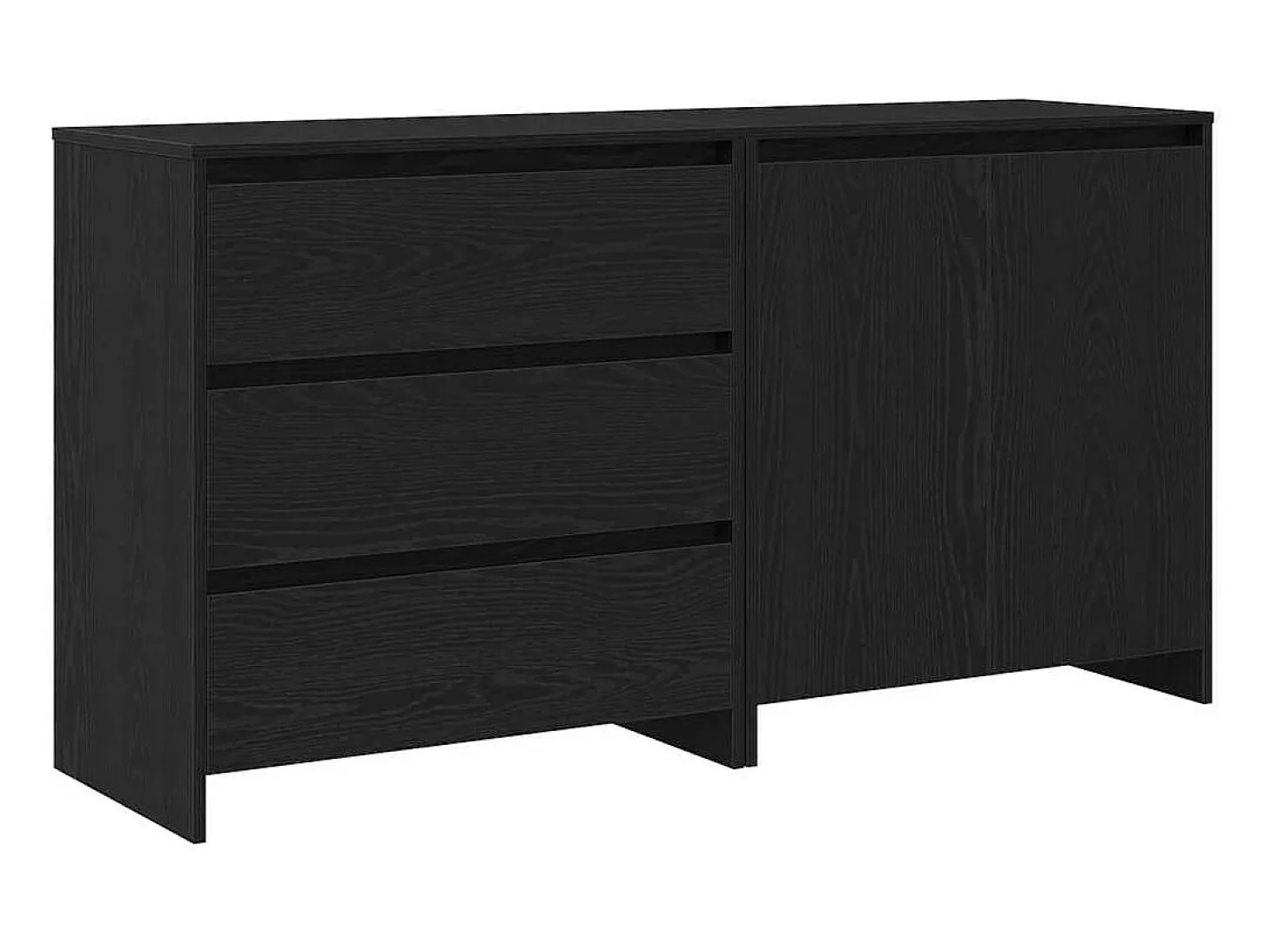 Vitrina 2 piezas Negro 70 x 41 x 75 cm Madera contrachapada